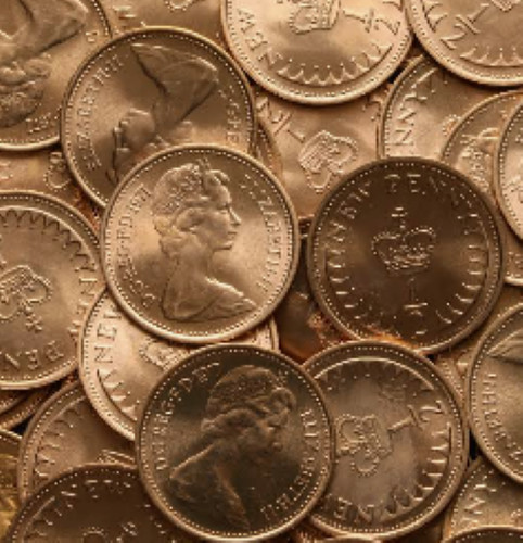 Decimal half penny coin - decimal,