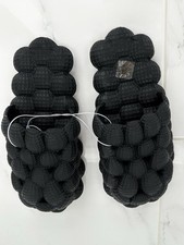 LADIES 'NEW' SHEIN BLACK BUBBLE MASSAGE SLIDERS SIZE: EU: 38/39  Uk : 5/6