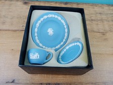 Wedgwood 3 piece Blue Jasper Miniature Trio loc3-6