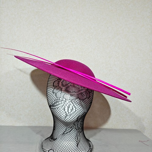 Dark pink large fascinator - pink,