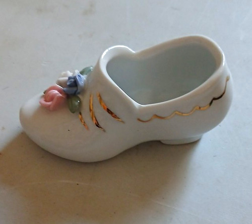Glossy ceramic shoe ornament - shoe,