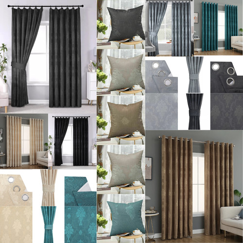 Ring top curtains - curtains, jacquard