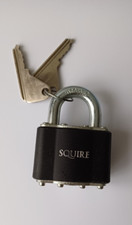 SQUIRE  NO. 37 45MM  LAMINATED PADLOCK , BLACK FINISH , 2 KEYS  -made in ENGLAND