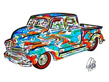 1950 chevy pickup truck poster - truck,