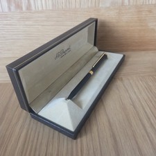 Vintage S.T Dupont Black Lacquer & Gold Plated Ballpoint Pen, Boxed