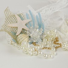 Mermaid Shell Sea Star Pearl Lace Tie Up Hairband Head Band Tiara Women Girl