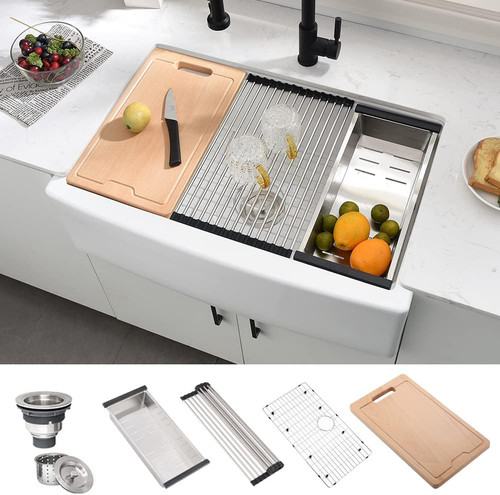 White farmhouse sink - white,