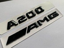 GLOSS BLACK A200 AMG REAR BOOT BADGE NEW FONT FITS LETTERS