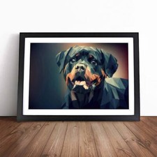 Geometric Rottweiler Dog in