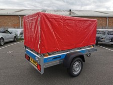 New Car Trailer 205 x 112cm Camping Box Small 6.8 x 3.8ft Top Cover 750kg Red