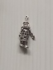Sparkly Crystal Articulated CLOWN Sterling Silver 925 Necklace Pendant (Tested)