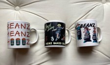 3 Vintage Heinz Baked Beans Mugs  Kilncraft England  Meanz,Jumping,Joy Of Living