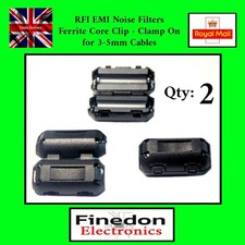 2 x Black Clip On Clamp RFI