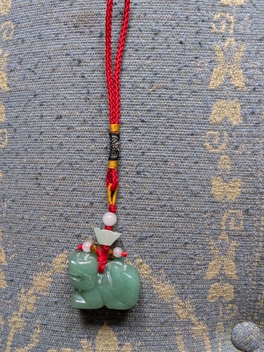 Carved green jade pixiu - carved,