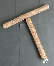 *T-SHAPED BRANCH/PERCH.  HAZEL.  HANDCRAFTED.  BUDGIES.  COCKATIELS.  BIRDS. PET