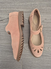 Clarks Somerset Mary Jane Shoes Griffin Marni Dusky Pink UK SIZE 4 Nubuck 