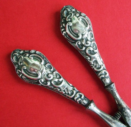 Antique silver handled glove - handled,