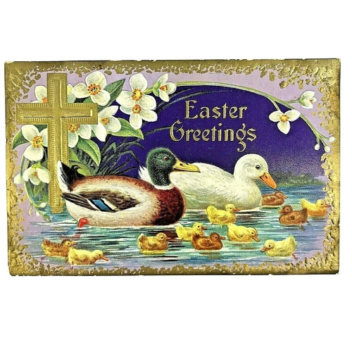 Easter greeting postcard - easter,