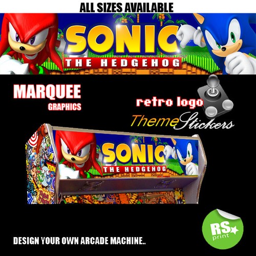 Sonic arcade marquee artwork - marquee,