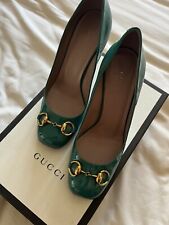 Gucci Patent Leather Court Shoes Inc Box For Women Aquamarine Size U.K. 4 37