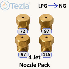Natural Gas Jet Set - 4 Burner Hob Injector Nozzle Conversion Kit - LPG to NG