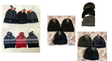 Mens/Ladies Beanie Hats Warm Winter Chunky Thermal Heated Ski Cap (MULTI DESIGN)