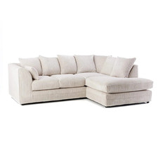 Cream Corner Jumbo Cord Couch