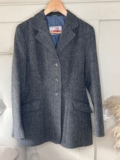 Caldene Vintage Hacking Jacket Size 38" Navy Wool Tweed Made In England
