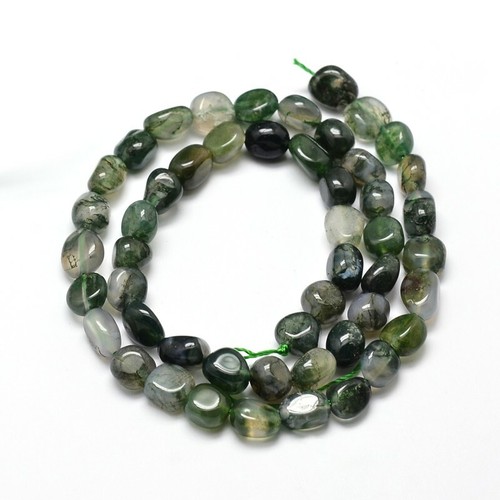 Moss agate gemstone nugget - moss,