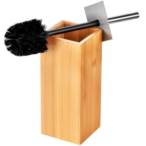 Wood square base toilet - base, brush