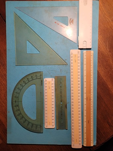 Vintage scale rules and - scale,