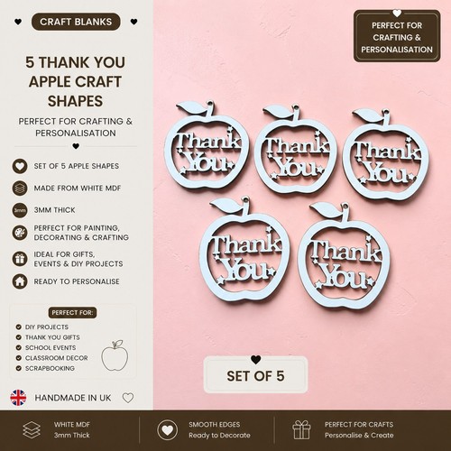 Thank you apple craft blanks - 5,