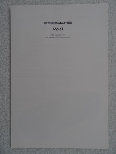 Porsche 968 specification - porsche,