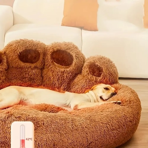 Plush pet cat dog beds - beds, calming