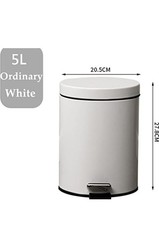 Trash Can Trash Bin Garbage Can 5 Liter Silent Foot Pedal Slow-down Trash Can...