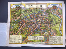 1920s Philip's Wayabout Cambridge Colour Map London Geographical Institute