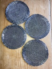 Silver Beaded Coasters Set of 4