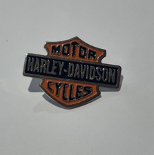 90s Harley Davidson Motorcycles Orange Classic Logo Pin Badge