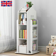Kids Rotating Bookshelf Castle Rack Display Book Shelf Bookcase Toys Storage UK