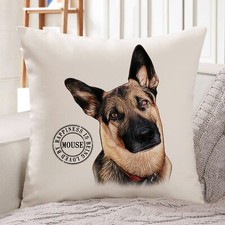Personalised German Shepherd Cushion Cover Dog Portrait Pillow Decor Gift KDC64