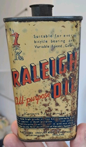 Vintage triangular raleigh oil - vintage,