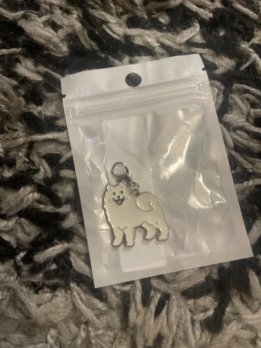 Cute samoyed dog enamel - samoyed,