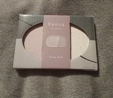 Rental pink & white soap dish