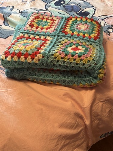 Crocheted granny square double - crocheted,