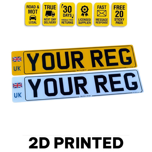 Flag printed number - uk, 2d