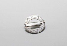 Vintage Silver Annular Style Disk Brooch/Lapel Pin Brooch 29 x 1.5mm