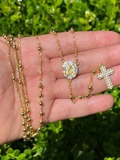 Rosary Beads Cross Necklace