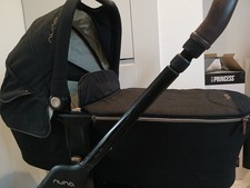 Black Nuna Triv Carrycot and Pram