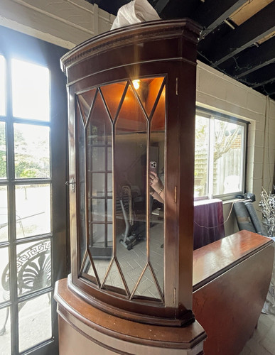 Brown wood glass corner - wood,