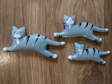 Katz & Co Wall cats Ceramic Cat Figurines Set of 3 wall cats flying cats katz 